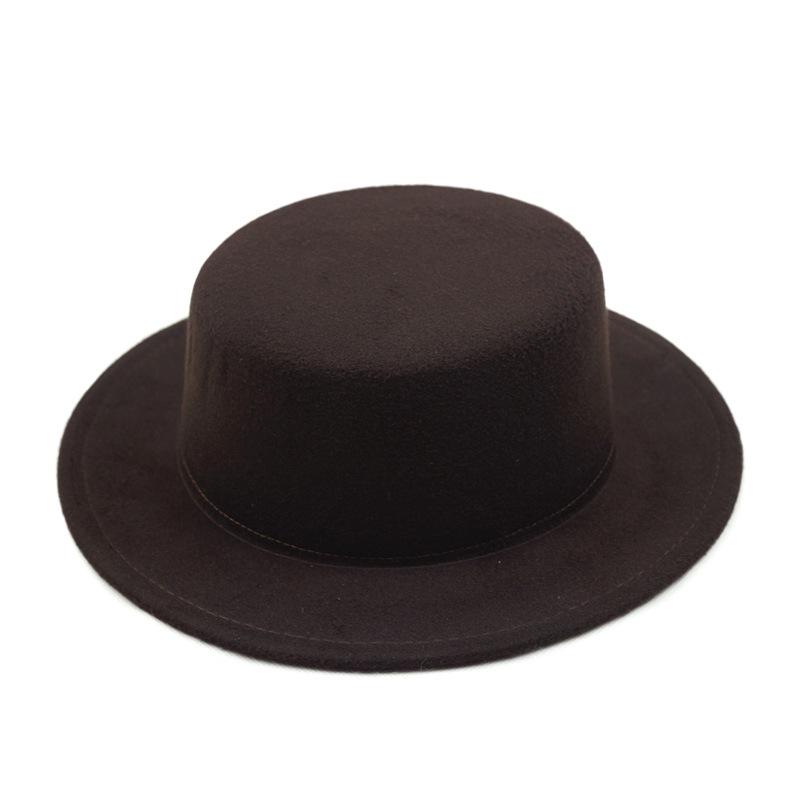 Unisex Retro Flat Brim Jazz Fedora - Autumn/Winter Wide Brim Hat for Street Style & Sunshade