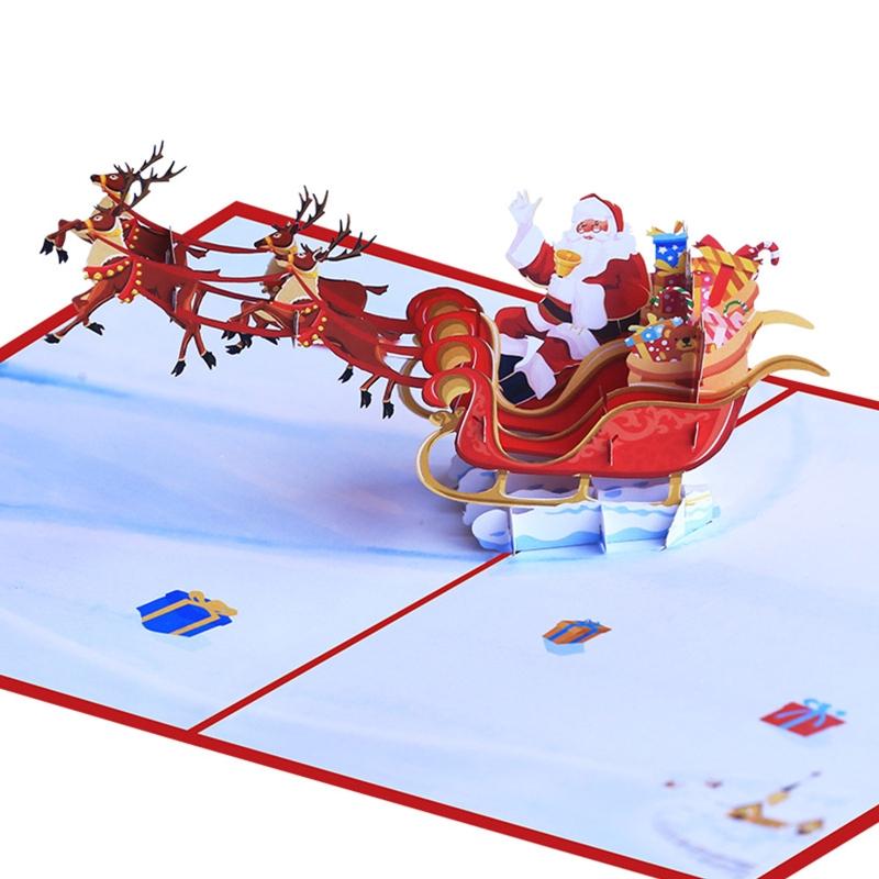 Novelty for Pop Up Greeting Cards 3D Christmas Cards Xmas Elements Greeting Card