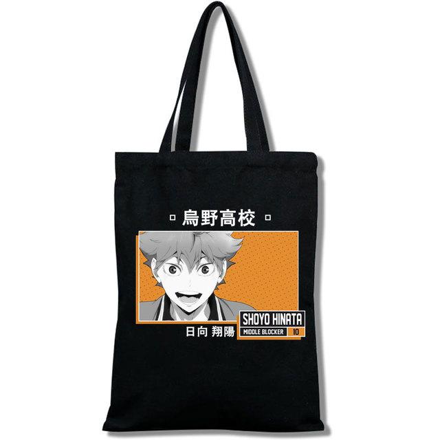 Tee Haikyu Manga Nishinoya Yuu Oikawa Tooru Cartoon Druck Grafik Einkaufstaschen Mädchen Mode Casual Paket Einkaufstasche