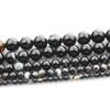 1 Strang/Lot 4 6 8 10 12 mm Schwarzer Naturstein Perlen Achate Yoga Spacer Runde Perlen für Schmuckherstellung DIY Halsketten Armbänder