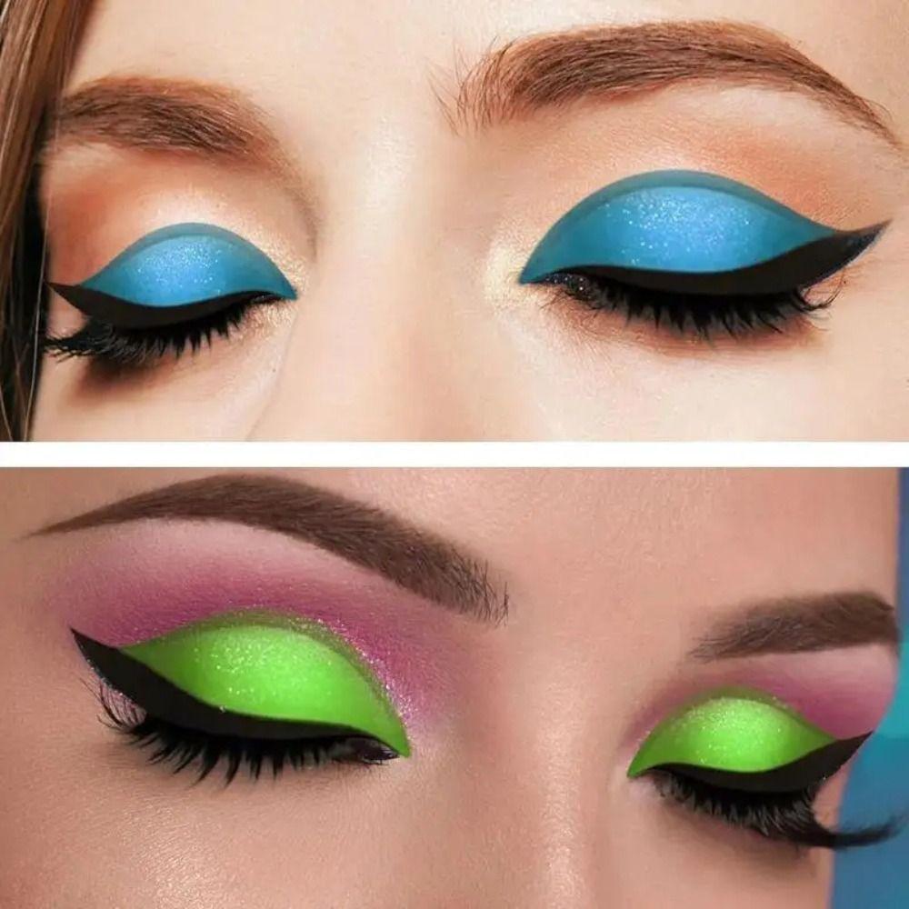 2 Pairs Self-Adhesive 3-in-1 Eye Makeup Sticker Reusable Party Makeup Stickers  Female