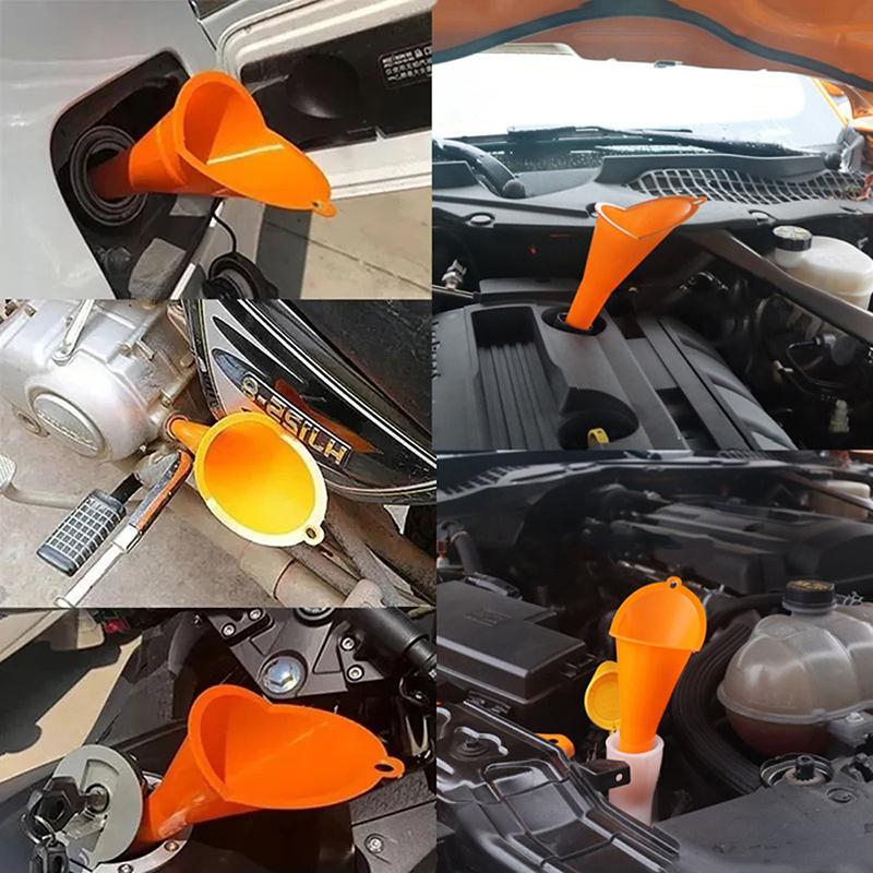 3 Pcs Fuel Plastic Funnels With Detachable Spout And Filter For Garage Motorcycle Car Van Truck Refueling Engine Diesel Petrol