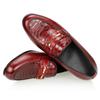 Mode Herren Tägliche Freizeitschuhe Schlangenmusterdruck Bequeme Slipper Lederschuhe Herren Formeller Kleiderschuh Metallschließe Dekoration