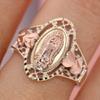 6-10 Maat Hol Patroon Gesneden Portret Ring, Geschikt voor Dames Modetrend Religieuze Accessoires Cadeaus