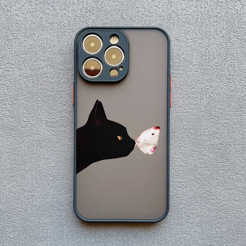 Cartoon Animal Cute Cat Phone Case For iPhone 11 Case iPhone 16 13 15 Pro Max 12 14 Pro Max XS XR X 7 8 SE Shockproof Back Cover