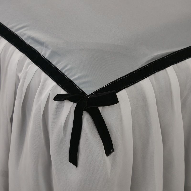 3-częściowy prześcieradło koronkowe spódnica elastyczna dopasowana podwójna narzuta z poszewkami na poduszki pokrowiec na materac zestaw pościeli elastyczny prześcieradło king size