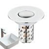 Pop-Up Bathroom Sink Stopper Odor-Resistant Press-To-Close Drain Plug for Washbasin Accessories Hair Catcher Strainer