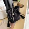 2023 New Retro Stylish Black Portable Women's Bucket Bag With High-end Feel
