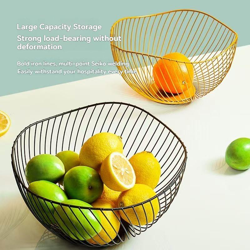 2pcs/Iron Fruit Basket Kitchen Storage Basket Household Storage Basket Simple Modern Fruit Basket