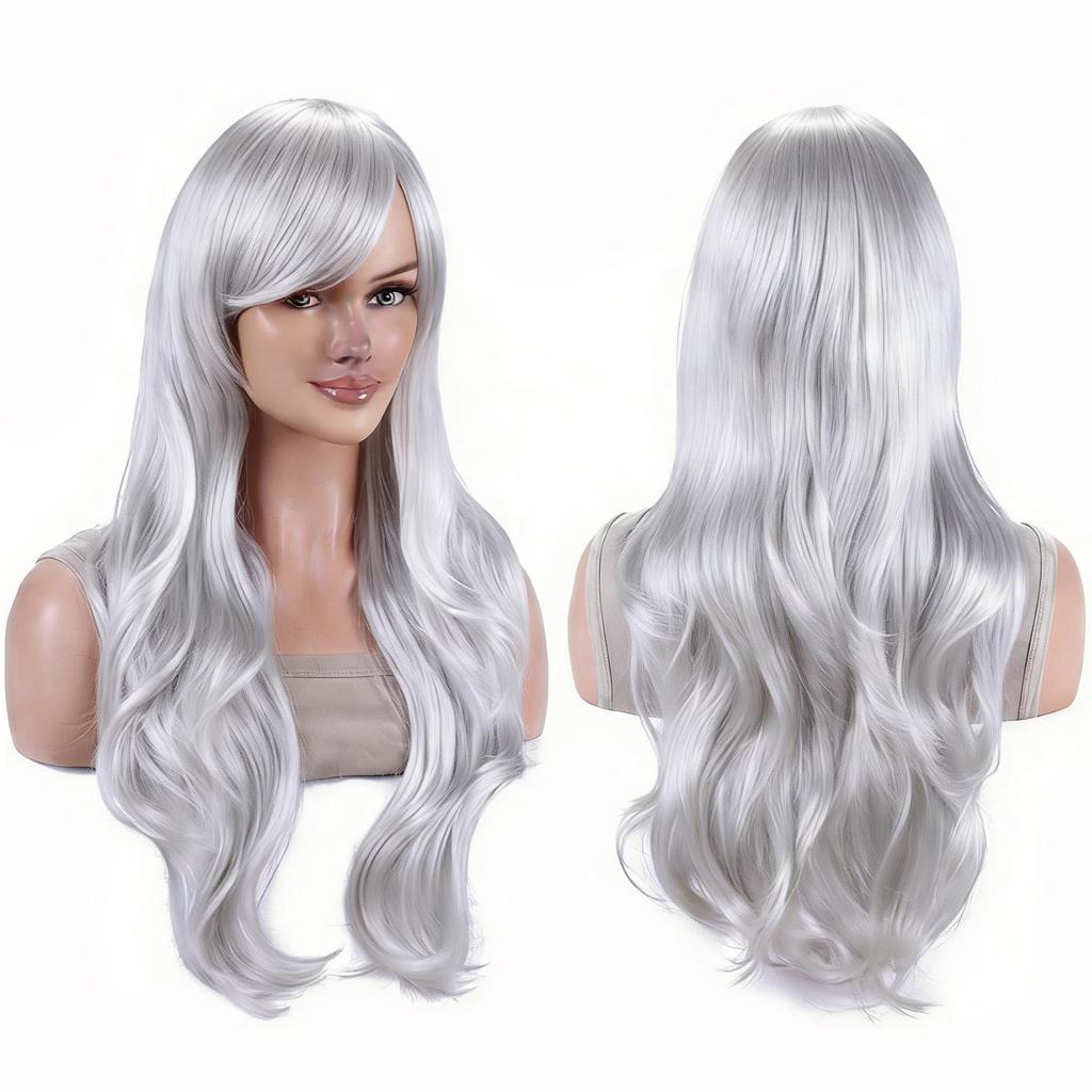 Synthetic Hair Pure White Lolita Cosplay Wig Anime Inuyasha Long Wigs Griffith Halloween Costume Wig for Women
