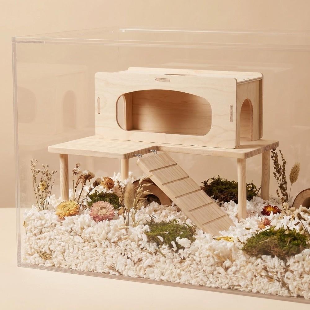 L-shaped Hamster Shelter House Easy To Install Pet Climbing Toy Hamster Playground for Small Pets