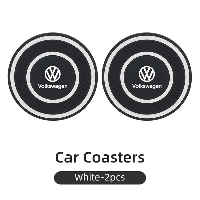 Car-Mounted Silicone Material Double-Ring Water Cup Coaster Anti-slip For VW Passat Golf Tiguan Polo Scirocco Touareg TouranOJ2