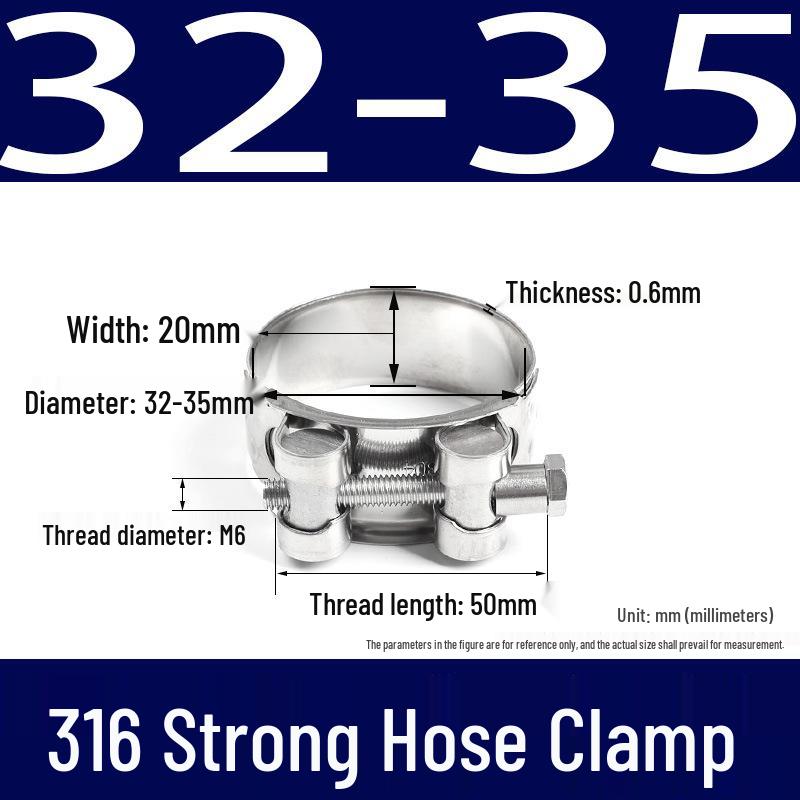 316 Stainless Steel European-Style Thickened Single Head Hose Clamp