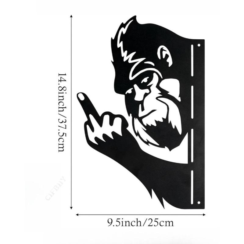 Garden Gorilla Statue Heavy Duty Metal Yard Art
