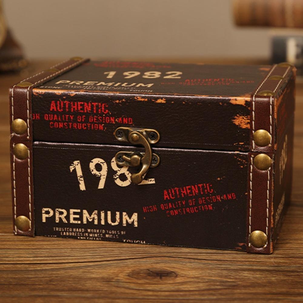 Retro Jewelry Storage Box Desktop Size Decorative Storage Box Wooden Storage Box For Photo Prop