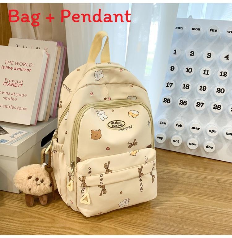 Girl School Backpack With Nylon Material And Laptop Compartment For Education Use