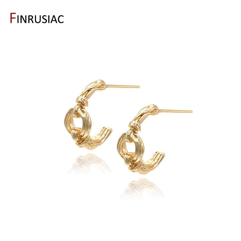 

2025 New Design Gold Plated Earrings For Women Fashion Jewelry Gift Round Hoop Metal Earrings 1 Pair