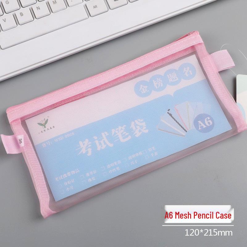 

Large Capacity Transparent Mesh Pencil Case for Exams - Student Stationery Storage Bag