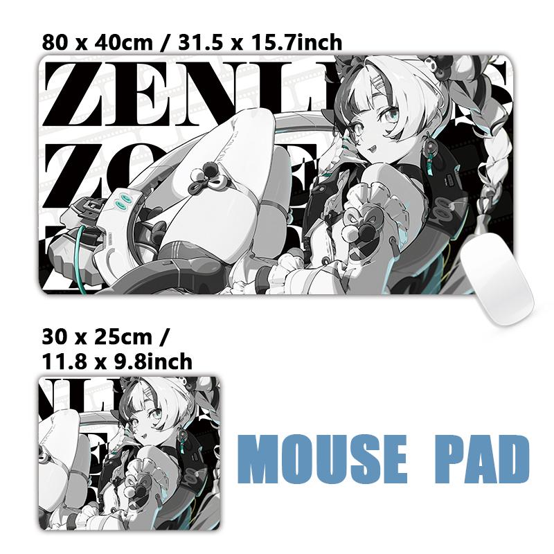 Anime Zzz Mouse Pad 900x400mm Large NonSlip Gaming Desk Mat Laptop Keyboard Tray Office Zenless Zone Zero Black