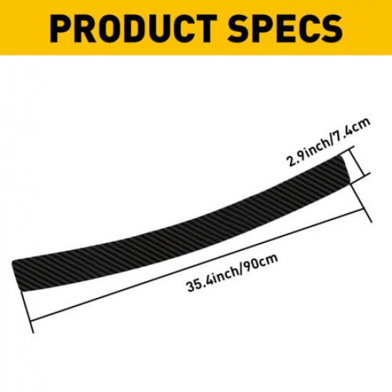 Rear Bumper Protector Trim Cover Black Rubber Trunk Sill Plate Cover Pad Guard