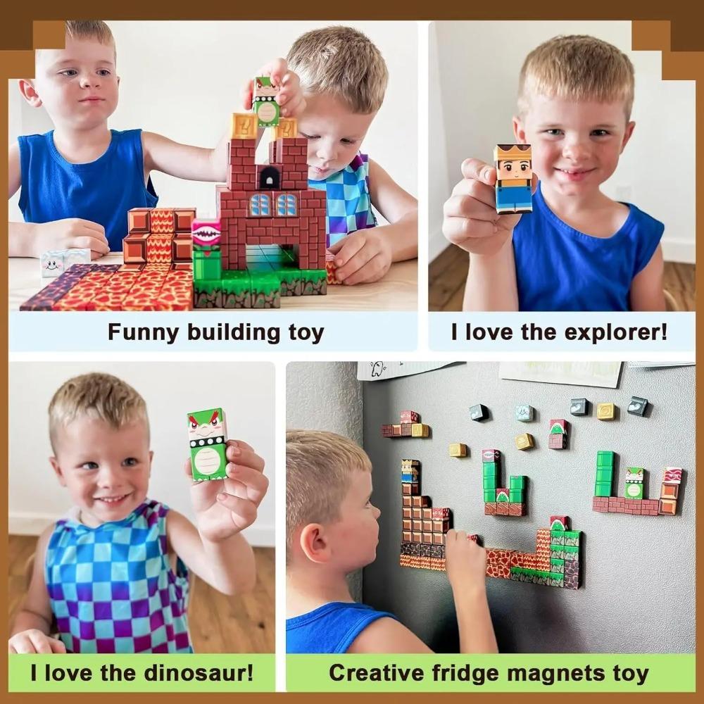 Magnetic Building Blocks Toy Build Adventure Game Castle World Magnet Construction Set STEM Montessori Sensory Toys Gift