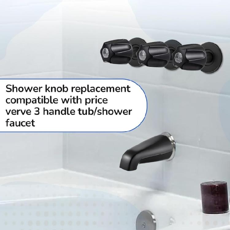 Temperature Resistant Shower Knobs Steel Tub Faucet Handle Trim Set Hot Cold Diverter Knob Replacement for Home