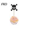 Halloween Baking Supplies 8 Pcs Glitter Cupcake Picks, Spooky Black Skull Durable Cake Topper Toppers, Gothic Birthday Party Decoration for