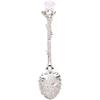 Crystal Coffee Spoon Vintage Floral Carved Long Handle Ice Cream Tea Spoon,Silver Diamond RHinestone