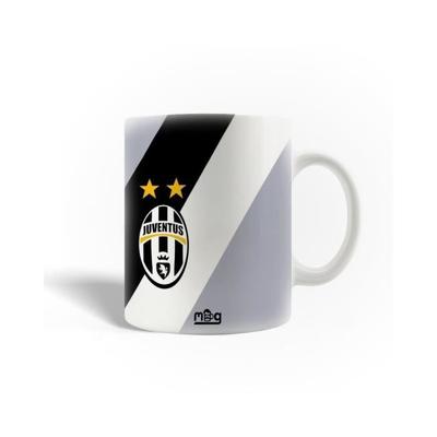 Mug - Juventus - Logo Black Grey And White - Ceramic - 30cl - Dishwasher Safe