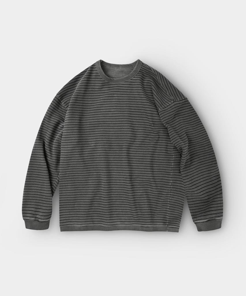 INDUST Pig-Dyeing Easy Stripe Sweatshirt_Midnight Blue