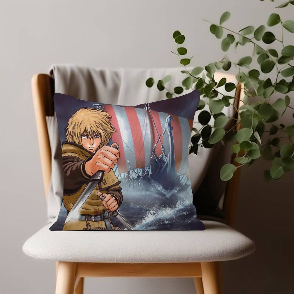 Cool VVinland SSaga Anime Pillow Cushion Cover Pillowcase Living Room Sofa Home Decor Customized