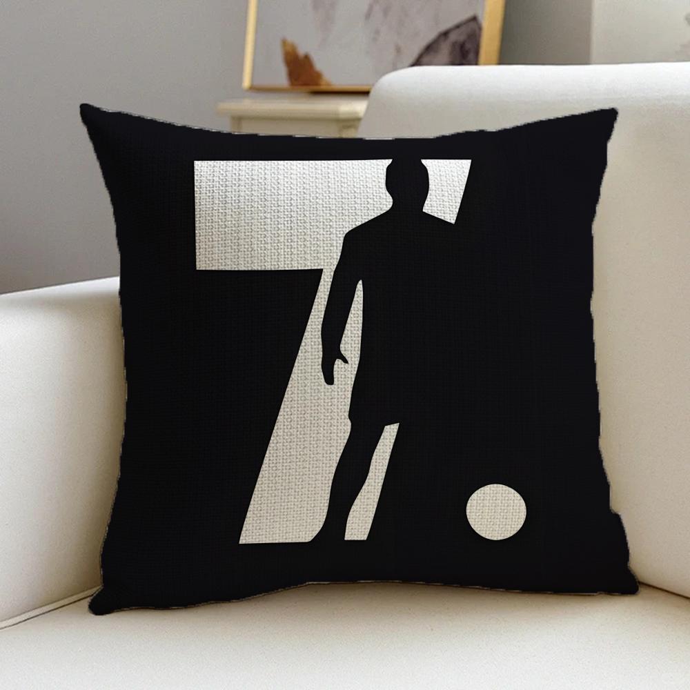 PFootball Stars Cushion Cover Natural Linen Pillowcase Set AllinOne Decor for Sofa Bedroom Chair