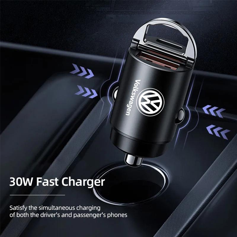 Car Charger Fast Charging USB Type-C Phone Charger Adapter For VW GTI Polo Golf Passat Tiguan Arteon Touareg CC Taigo Caddy Jett zf0