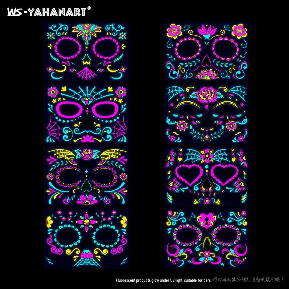 Creative Fluorescent Waterproof Full Arm and Face Tattoo Sticker