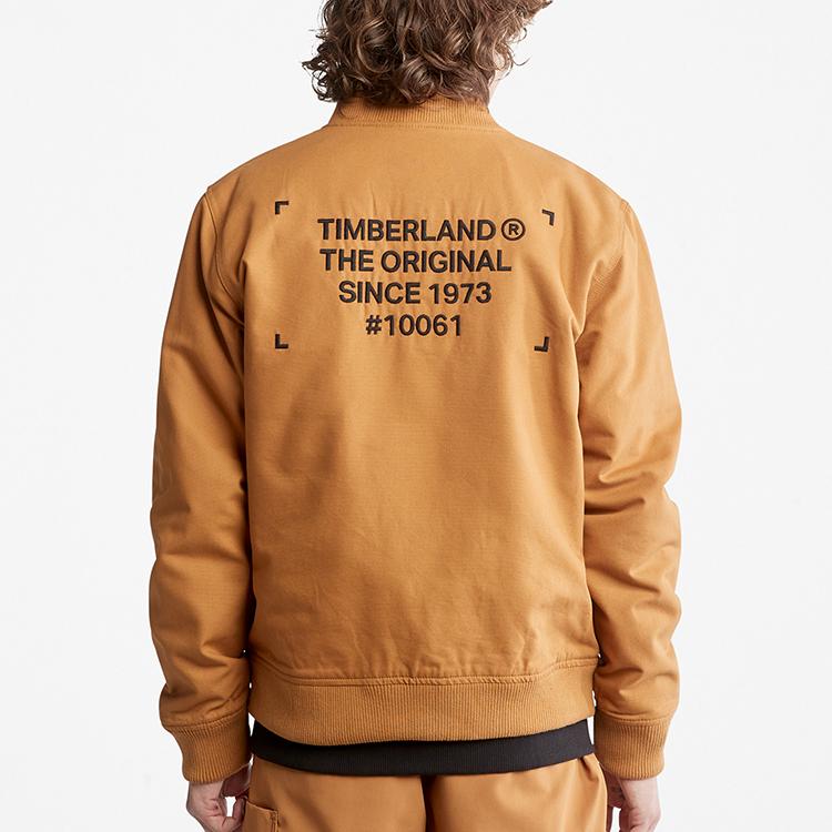 Timberland Simple Letter Print Casual Pilot Cotton Jacket Men Jackets Wheat A28CX-P47