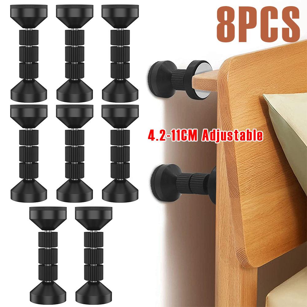 

8Pcs Headboard Stopper 4.2-11CM Adjustable Bed Frame Anti-Shake Tool Self-adhesive Telescopic Support Hardware Fasteners Set 8Pcs 4.2-11CM