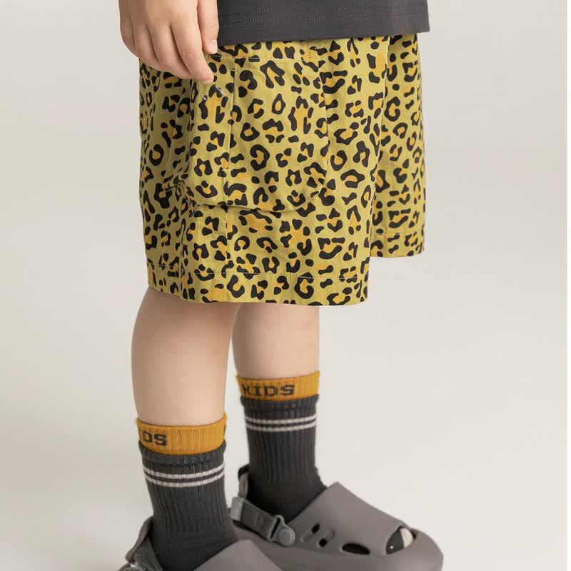 Boy s Retro Leopard Print Cargo Shorts 90 cm
