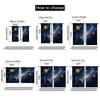 Set Of 2 Space Roller Blind Blue Galaxy Polyester Themed Curtains Astronaut Planetary Design Light Filteri Curtain