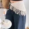 Multipurpose Crochet Triangled Scarf With Polyester Trim Stylish Layered Neck Wrap For Daily Outdoor Use