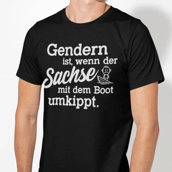 Men s and Women s T-shirts Gendern Est, Wenn Le Saxon avec Le Bottes Umkippt S