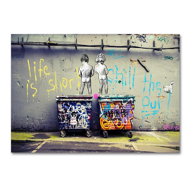Hot Ball Child Graffit Canvas Painting Banksy Ballon Girl Dream Big Dreams Posters Street Wall Art Pictures Cuadros Home Decor