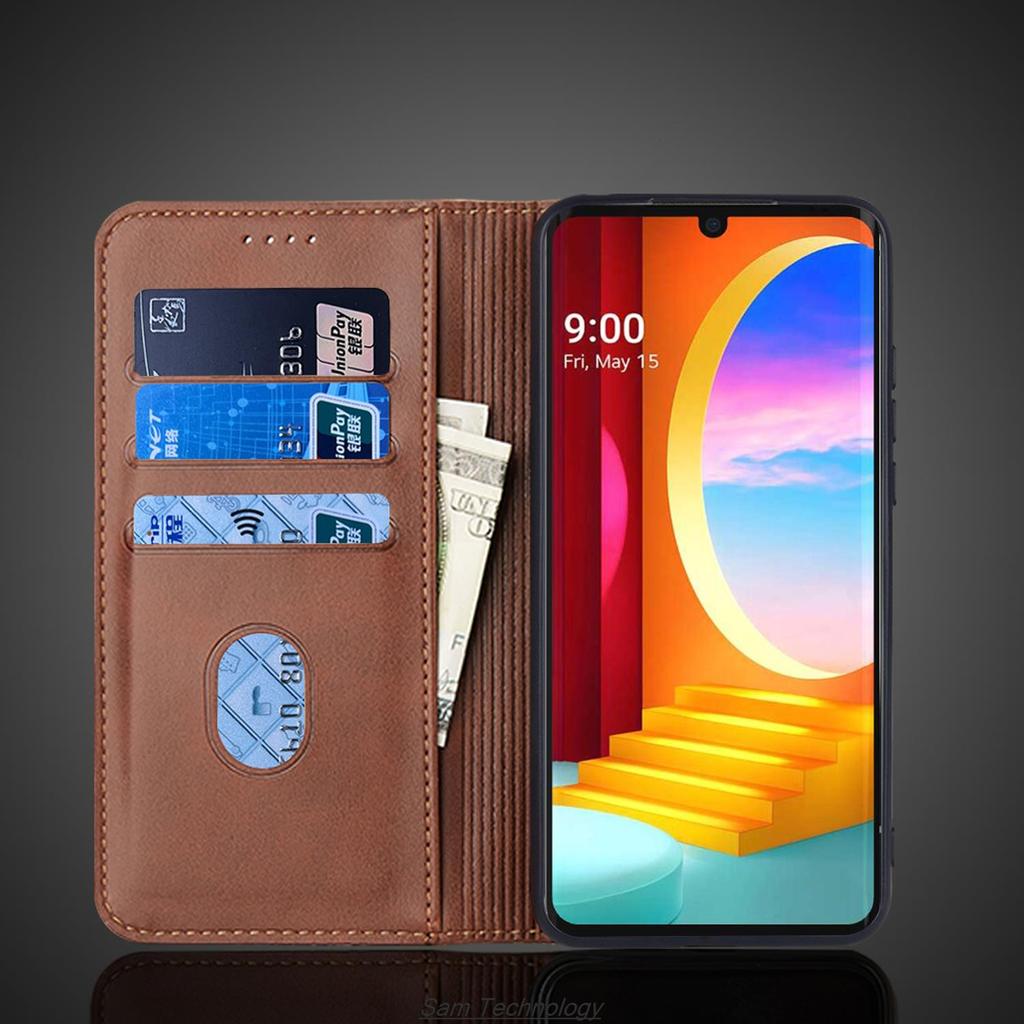 Attraction magnétique Étui en cuir pour LG Velvet / Velvet 5G UW L-52A Étui Housse à rabat Étui Portefeuille Sacs pour téléphone Fundas Coque