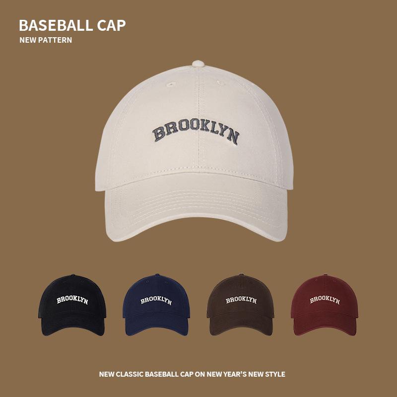 Big Head Circumference Wide Brim Baseball Cap Female Niche Design Soft Top Embroidered Letters Show Face Small Street Racket Tide Couple Cap