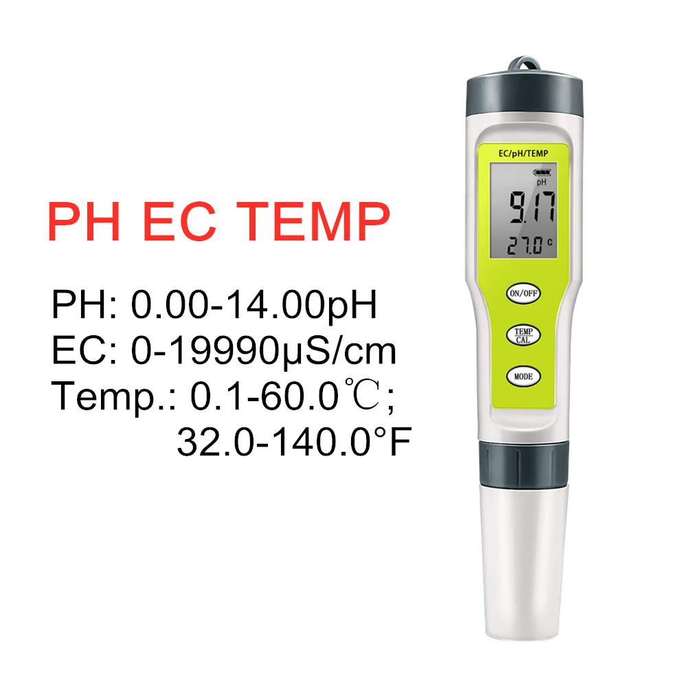 Multifunction Water Quality Tester PH/ TDS/EC /Salinity Tester LCD Digital Water Purity Temperature Meter for Pools Aquariums