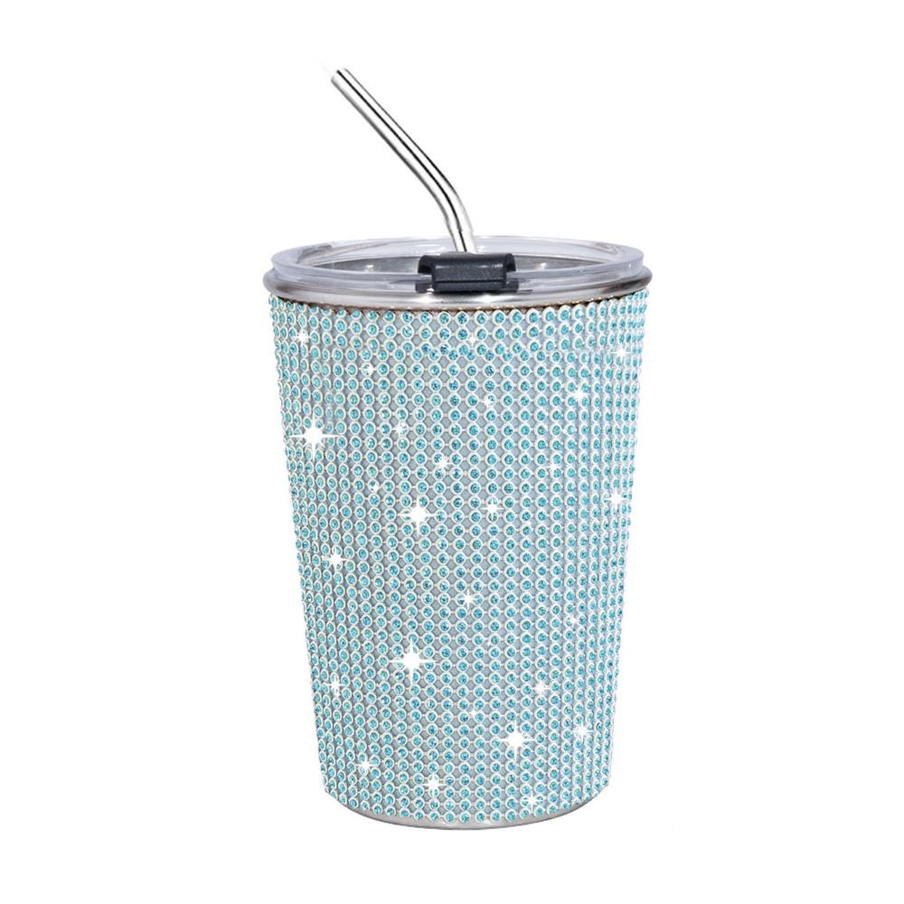 500ml Rhinestone Water Cup Sparkling Bling Stainless Steel Water Bottle Reusable Unbreakable Glitter Coffee Mug Bridemaid Gift