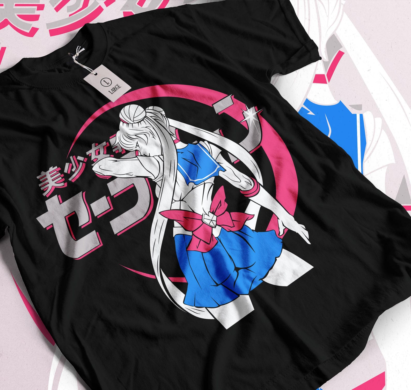 Unisex Waifu Material Anime T-Shirt, Anime Woman Shirt L