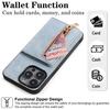 iPhone 17 Case with Denim Texture and Zipper Card Holder for Apple 16 Pro Max/15/14