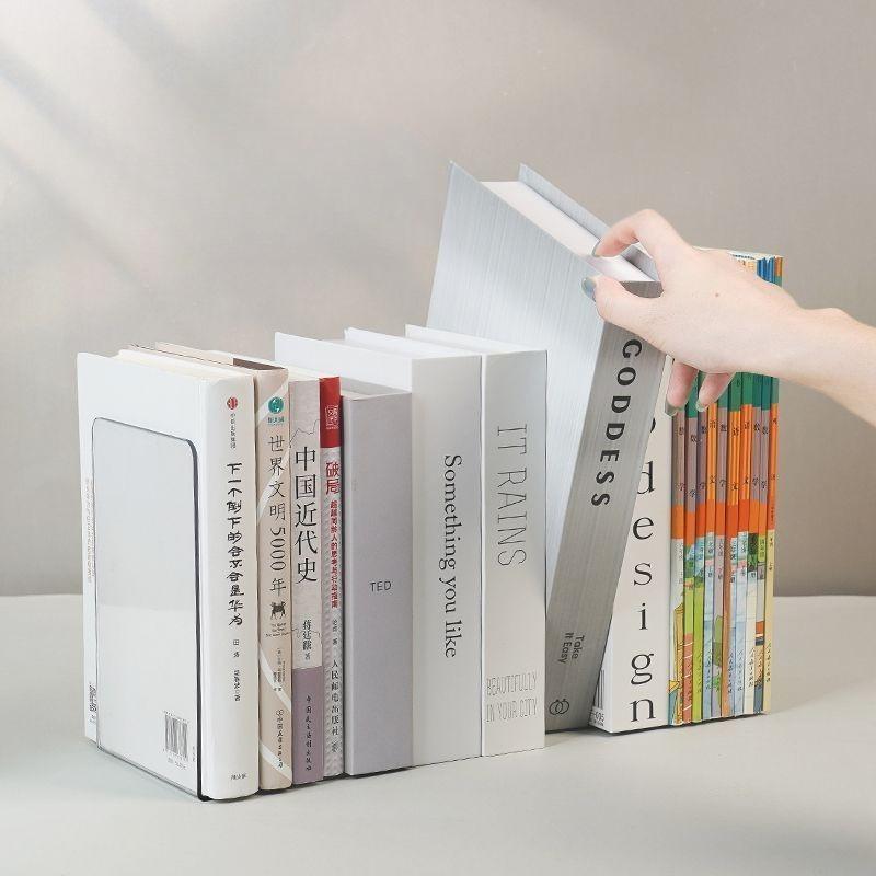 Creative Acrylic Book Stand Transparent Thickened L-shaped Bookshelf Non-slip Student Book Block Office Desk Book Storage and Organizing Rack