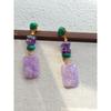 Original Designer European and American Amethyst, Purple Jade, Malachite Original Natural Gemstone Earrings, Handmade Ear Studs and Ear Accessories