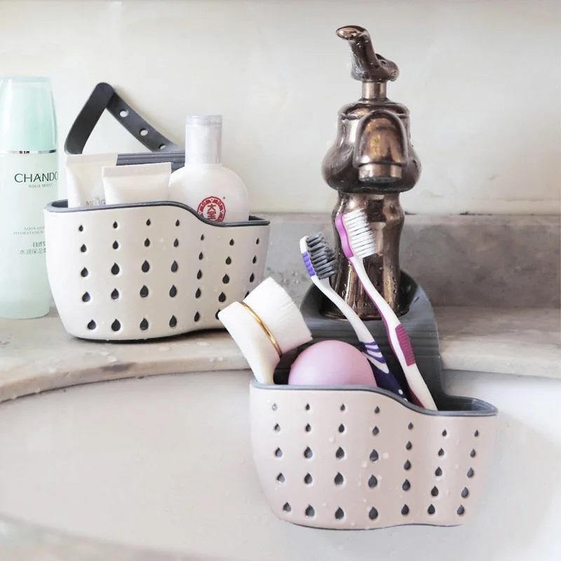 Kitchen Household Thickened Double Sink Bag Sink Plastic Drain Basket Storage Hanging Basket Storage Rack Drain Rack